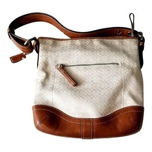 Coach cream and brown cognac crossbody Shoulder bag